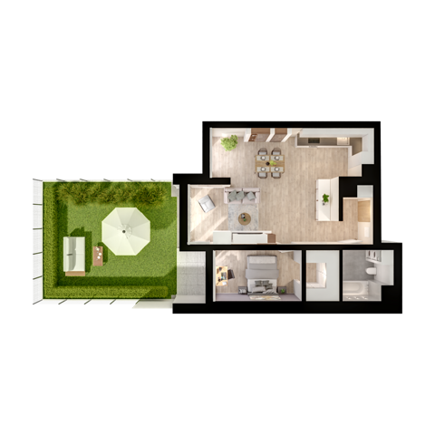 Plan 2 pok. 65m²
