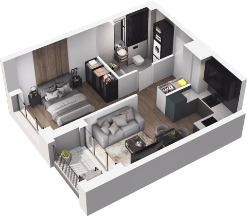 Plan 1 pok. 35m²