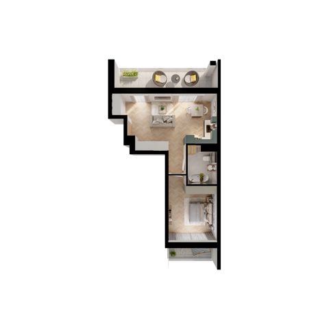 Plan 2 pok. 47m²
