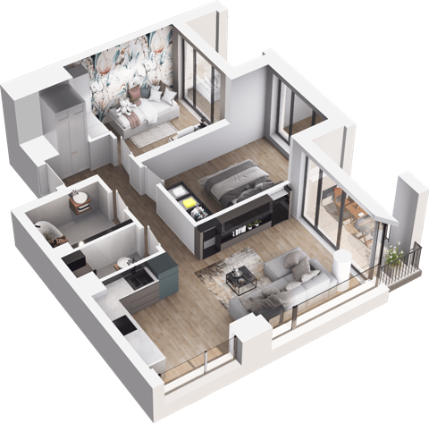 Plan 3 pok. 59m²