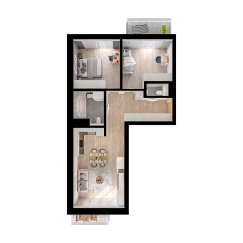 Plan 3 pok. 69m²