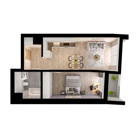 Plan 2 pok. 44m²