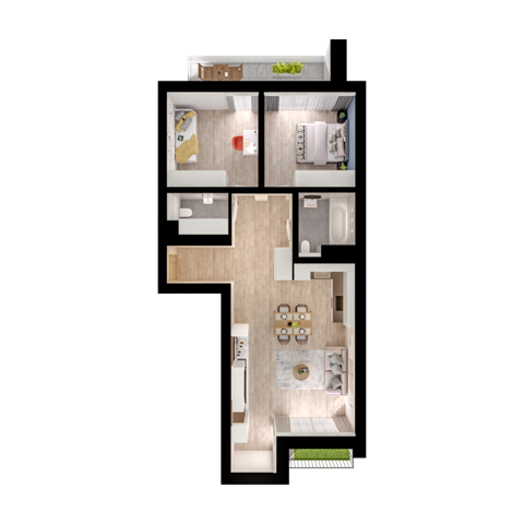 Plan 3 pok. 71m²
