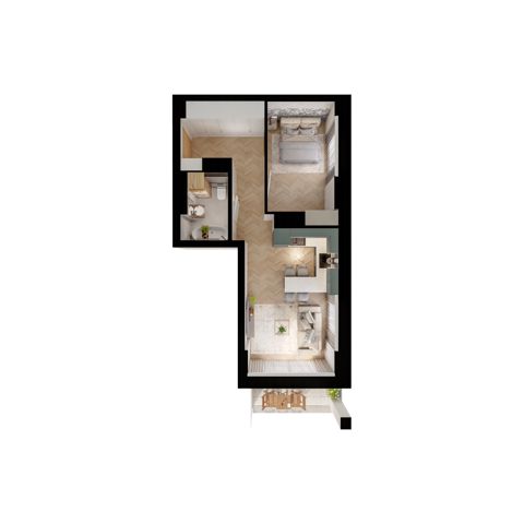 Plan 2 pok. 42m²
