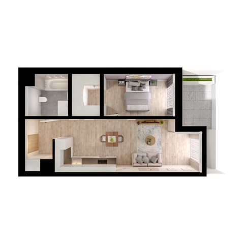 Plan 2 pok. 49m²