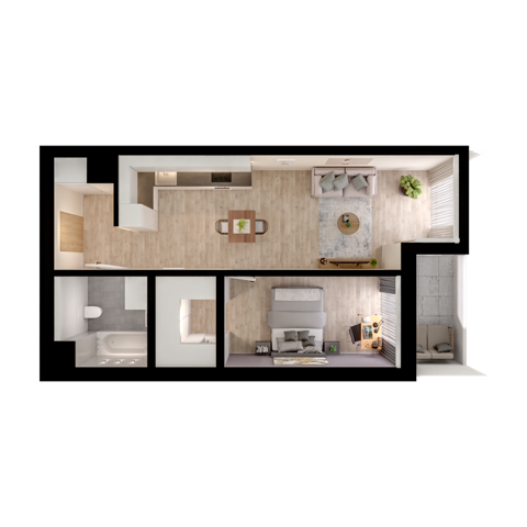 Plan 2 pok. 51m²