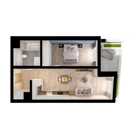 Plan 2 pok. 44m²