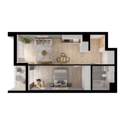 Plan 2 pok. 48m²
