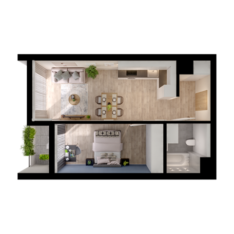 Plan 2 pok. 44m²