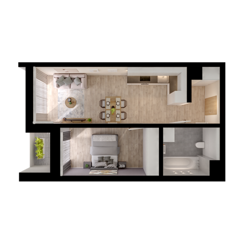 Plan 2 pok. 47m²