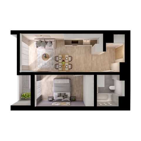 Plan 2 pok. 39m²