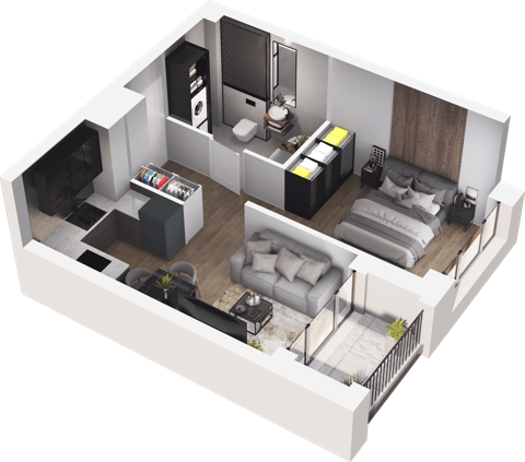Plan 1 pok. 35m²