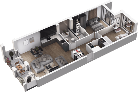 Plan 3 pok. 83m²