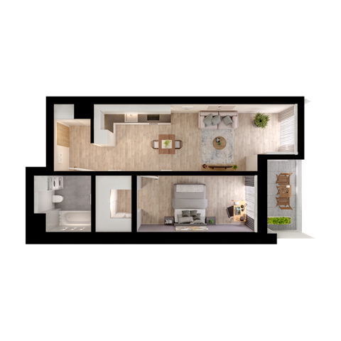Plan 2 pok. 51m²