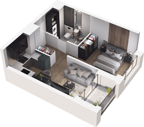 Plan 1 pok. 34m²