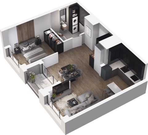 Plan 1 pok. 53m²