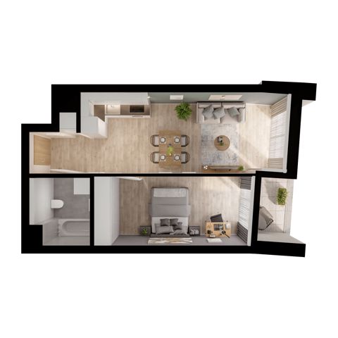 Plan 2 pok. 45m²