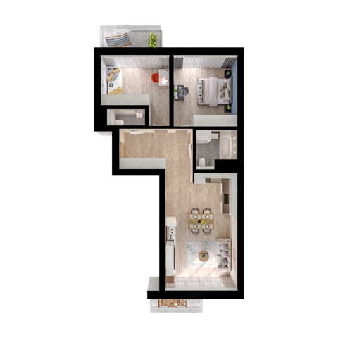 Plan 3 pok. 67m²