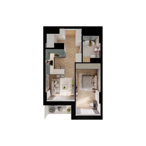 Plan 2 pok. 42m²