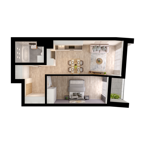 Plan 2 pok. 45m²