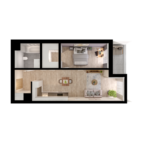 Plan 2 pok. 51m²