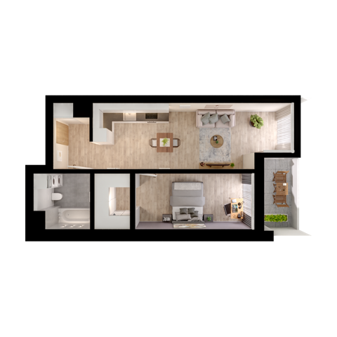 Plan 2 pok. 52m²