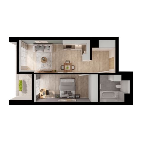 Plan 2 pok. 45m²