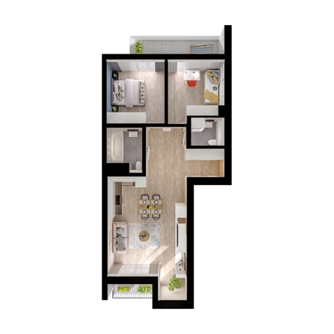 Plan 3 pok. 67m²