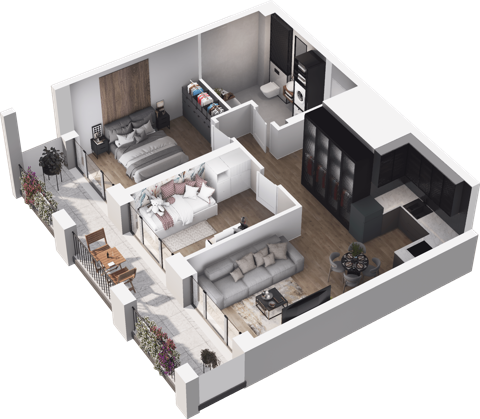 Plan 3 pok. 55m²