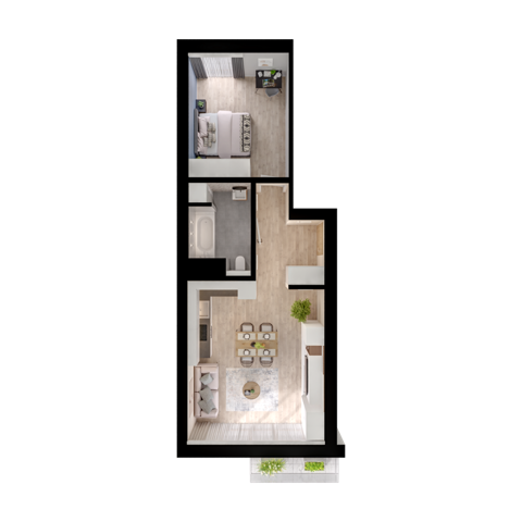 Plan 2 pok. 49m²