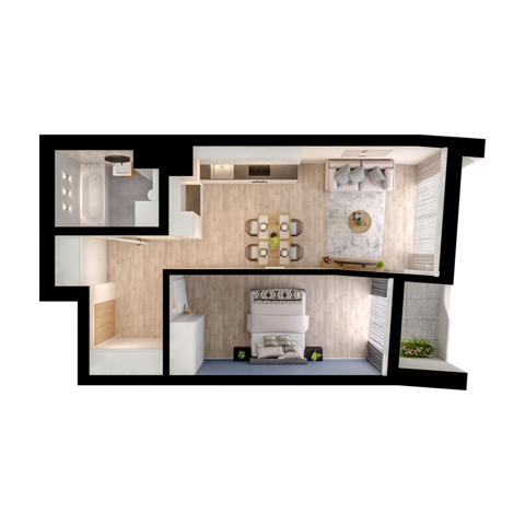 Plan 2 pok. 45m²