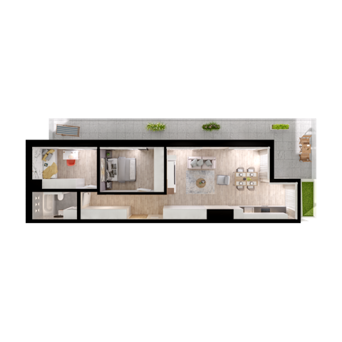 Plan 3 pok. 65m²