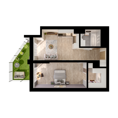 Plan 2 pok. 56m²