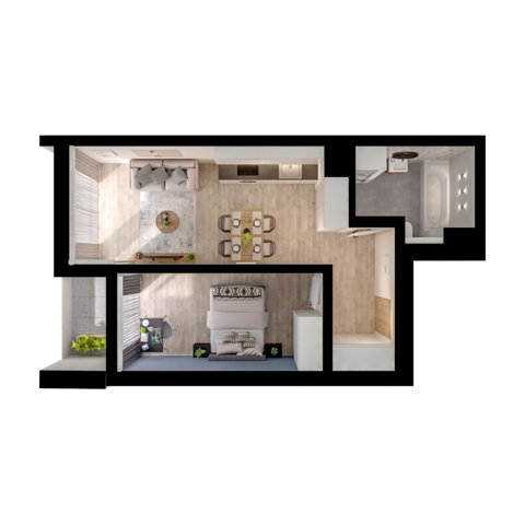 Plan 2 pok. 44m²