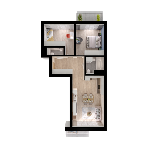 Plan 3 pok. 67m²