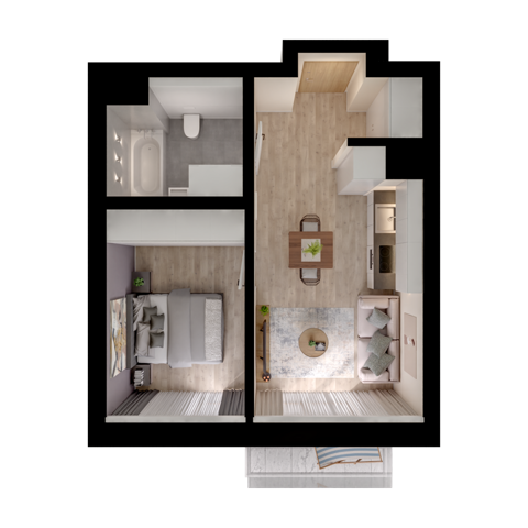 Plan 2 pok. 35m²