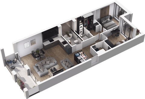 Plan 3 pok. 82m²