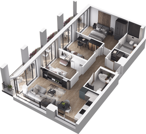 Plan 4 pok. 80m²