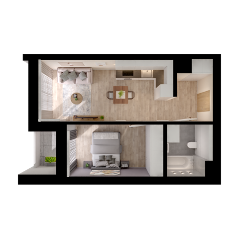 Plan 2 pok. 40m²