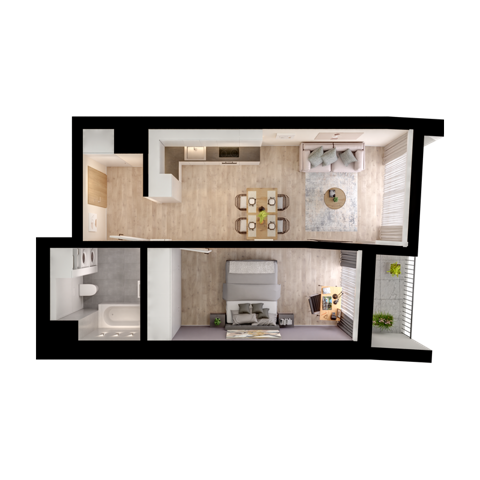Plan 2 pok. 44m²