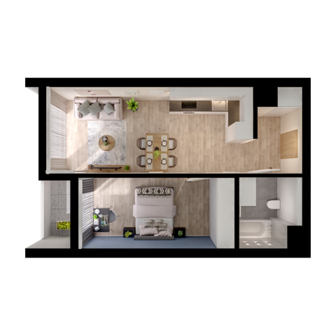Plan 2 pok. 44m²