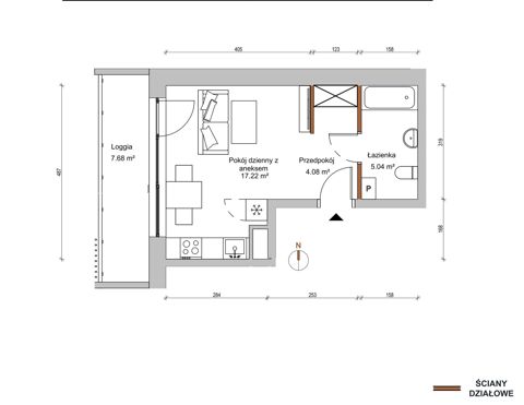 Plan 1 pok. 26m²