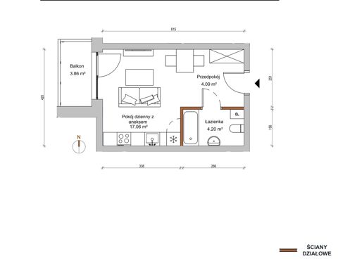 Plan 1 pok. 25m²