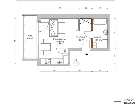 Plan 1 pok. 26m²