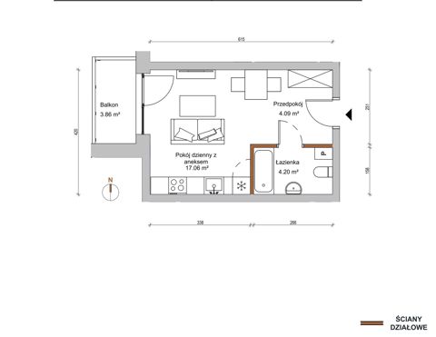 Plan 1 pok. 25m²
