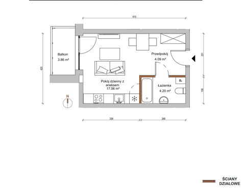 Plan 1 pok. 25m²