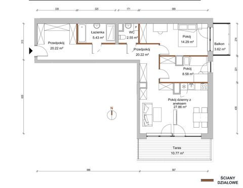 Plan 3 pok. 79m²