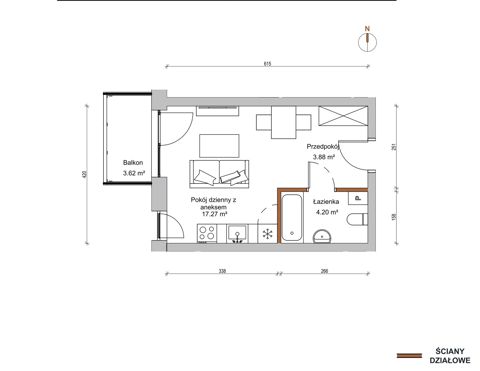 Plan 1 pok. 25m²