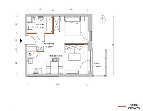 Plan 1 pok. 35m²