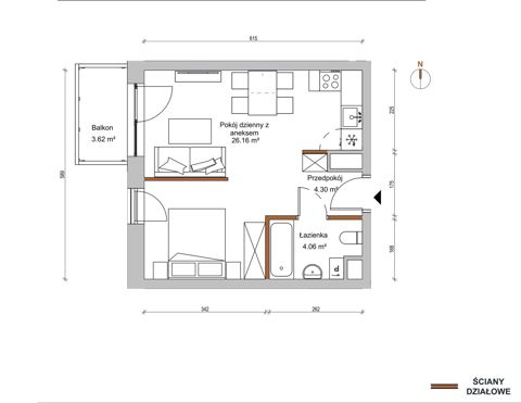 Plan 1 pok. 35m²